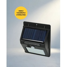 Hareket Sensörlü Güneş Enerjili Duvar Lambası 20 Led Renkli