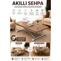 Juppo Üst Tabla Mdf Ceviz Oval Köşe Alt Krom Dışa Kıvrım