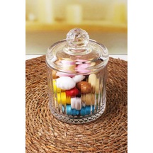 Deconox Lüx Kristal Büyük Cam Şekerlik & Cam Lokumluk, Kesme Cam Lüx Şekerlik 13cm 7.8cm - 06638 Diğer