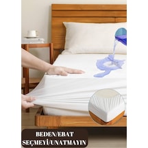 Micro Fitted Full Kenar Sıvı Su Geçirmez Bebek Çocuk Alez Yatak Koruyucu Alez Beyaz