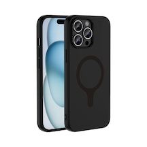 iPhone Uyumlu 14 Pro Max Kılıf M-safe Şarj Özellikli Klfs Aris Silikon Kapak - Siyah