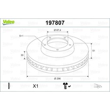 Valeo Ön Fren Aynası Insıgnıa A 08 Saab 9-5 Ys3g 10 16 Jant 296x30x5dlxhavalı 13501307-569063 197807 13579147 569078 13502213 569421