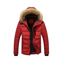 Erkek Polar Soğuk Dayanıklı Kapüşonlu Mont Kırmızı