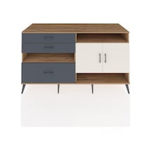 Kronos Konsol 4 Raflı 3 Çekmeceli 2 Kapaklı 176x59x99 Çam-aytaşı/ Çam-aytaşı/antrasit