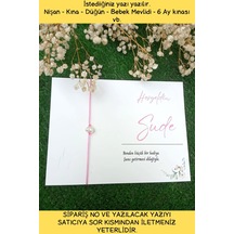 25 Adet Pembe İnci Bileklik - Kişisel Yazı - 6 Ay Kına Hediye -