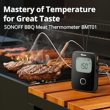 Sonoff Et Termometresi, Sigara İçen Fırın İçin Kablosuz Et Termometresi, 2 Problu Dijital Izgara Termometresi, Zamanlayıcı Modu, Akıllı Lcd Arka Işık, Bildirim Uyarısı, Barbekü Termometresi Ahşap