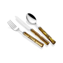 Rivadossi Bamboo Zeytin Yeşili 24 Parça Çatal Bıçak Seti Yeşil
