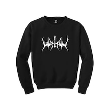 Watain Logo Yazı Siyah Sweatshirt Siyah