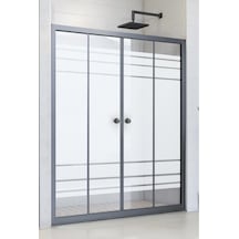 Durul Duşakabin Ön Cephe Siyah Profil Desenli Siyah