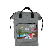 Nakışlı Bebek Bakım Çantası - Gri - Zeybe Gri