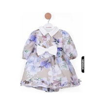 Xo Kids Polo Yakalı Bohçalı Çiçekli Balon Kollu Kız Çocuk Elbise 1-5 Yaş 10011 Çok Renkli