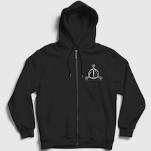 Presmono Unisex Logo Panic At The Disco Fermuarlı Kapüşonlu Sweatshirt Siyah