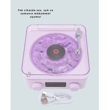 Retro Pikap Hoparlör Şarjlı Kablosuz Projektör Ve Gece Lambası