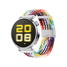 Sneezy Huawei Watch Gt5 41mm İle Uyumlu Metal Klips Solo Fiberlink Kumaş Örgü Kordon