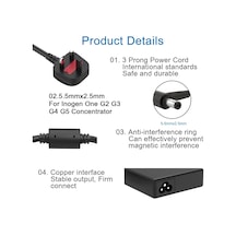 120w 19v 6.32a Adaptör Şarj Fit İçin Inogen Bir G2 G3 G4 G5 Yoğunlaştırıcı Ba-301 Ba-302 Ba-303 Güç Kaynağı Adaptörü Kablosu