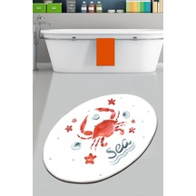 Crab Banyo Halısı Djt 80x100 cm Banyo Halısı,Banyo Paspası Yıkanabilir Kaymaz Taban Garantili