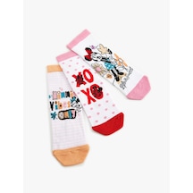 Koton 3'lü Çorap Seti Minnie Mouse Baskılı Lisanslı Multıcolor 5wkg80084aa Mavi
