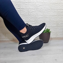 M.p 1669 Siyah İçten Gizli Topuk 7cm Taşlı Kadın Spor Ayakkabı 001
