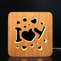 Yaju Led Gece Lambası Masif Ahşap Düşük Enerjili Anahtar Anahtarı Çok Renkli