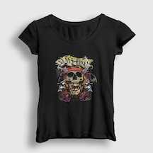 Presmono Kadın Axl Rose Guns N' Roses T-shirt Siyah