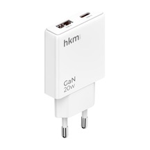 Extra Slım Gan 20w Usb-a Ve Type-c Çift Portlu Hızlı Şarj Aleti, Ultra İnce Güç Adaptörü, Beyaz