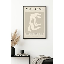 Doğal Ahşap Çerçeveli Soyut Minimalist Tablo - Pastel Tonlar Huhu1107