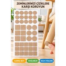 42 Adet Karma Boy Yapışkanlı Mobilya Keçesi Sandalye Masa Koltuk Altı Parke Koruyucu