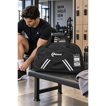 Fitilli Spor Ve Seyahat Çantası Siyah 2 Gözlü 38x62x20 Cm Günlük Kullanım Çok Renkli