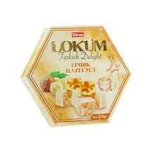 Elvan Fındıklı Lokum 250 Gr (1 Paket)