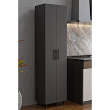 Ae-3085 Selen Çok Amaçlı Antrasit Dolap 7 Raflı,2 Kapaklı Mutfak