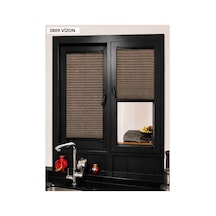 Hanedizayn Isıcam Plise Perde Delmeden Montaj Güneş Kırıcı Ölçüye Özel Üretim Cam Balkon, Mutfak, Ofis Ve Tüm Pvc Pencereler İçin Çok Renkli 3809vızon