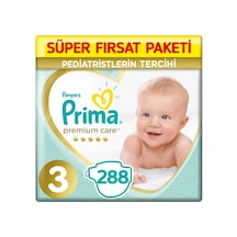 Prima Premium Care Bebek Bezi 3 Beden 6-10 Kg 3 96 288 Adet 3'lü