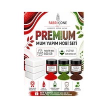 Premium Mum Yapım Hobi Seti - Parafin Wax 500 Gr - 3'lü Toz Mum Boyası Seti - Kırmızı, Yeşil, Kahverengi Bkfabpw5003kykh Karışık