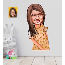 Kişiye Özel Kız Çocuk Karikatürlü Duvar Sticker 50X70CM 8