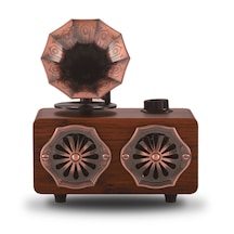 Ultratekno Ns-801bt Retro Gramofon Görünümlü Ahşap Hoparlör Bluetooth Aux Fm Radyo