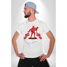 18 Mart Çanakkale Atatürk İmzası Unisex Unisex Beyaz Organik Baskılı T-shirt Penye Yüksek Kalite Beyaz