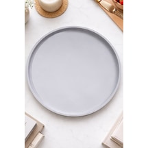 25 Cm Yuvarlak Dekoratif Tepsi / Mum Tepsisi / Biblo Tepsisi Gri
