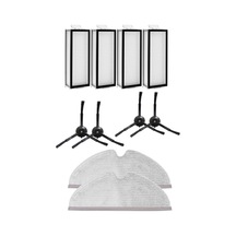 Roborock Q8 & Q8 Max Uyumlu 4 Adet Hepa Filtre 4 Adet Siyah Yan Fırça 2 Adet Mop Fiber Paspas