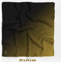 Nüans Desen 70 70cm Bandana/fular Hardal - Siyah