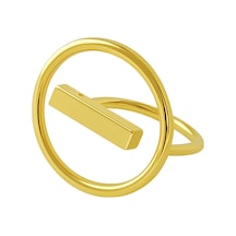 Çelik Circle Yüzük Ayarlanabilirdir Gold