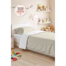 Krem Minimal Genç Odası Tek Kişilik Pike Takımı - Bej Kapitone 160x220 Cm Mevsimlik Yatak Örtüsü Sabahçı Dere Masalı
