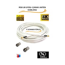 Snrelk 30 Metre 64 Tel Rg6/u4 Full Hd 3d 4k Anten Tv Uydu Lnb Kablosu F Konnektörlü Tak Çalıştır