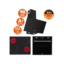 Afm Tech Ve Ferre Elso Sessiz Vitro Elektrikli Siyah D086-SA + MS263 + FM7700 Ankastre Set