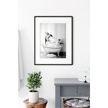 Küvette Penguenler Tasarımlı Mdf Duvar Dekorasyonu Mdf Çok Renkli Çerçevesiz