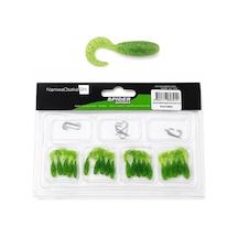 Naniwaosakashi Spider 2.5cm Orak Kuyruk 20 Silikon + 10 İğne Lrf Yem Seti Green Glitter
