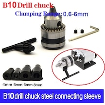 Motor için Küçük Anahtarlı Metal 6 MM Mandren 4 MM-8 MM Kaplinli Set