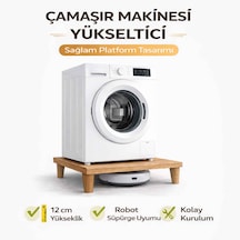 İmt Aksesuar Çamaşır Makinesi Yükseltici 60x60 Cm 12 Cm Platform Robot Süpürge Uyumlu Titreşim Azaltıcı Sonomo Meşe