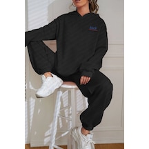 Uyguntarz Unisex Back Sırt Baskılı Eşofman Takımı Siyah