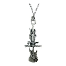Yngwie J. Malmsteen Alevli Elektro Gitar Kolye Unisex - 60 Cm Zincir Çok renkli