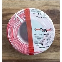 Tek Kablo 2x0,75 Metre Bakır Kablo 10 Mt
